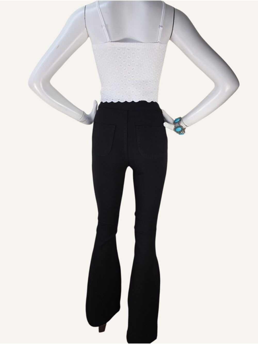 Black Flare Bell Bottom Pants Small JC & JQ NWT Y2K Back to School - Picture 3 of 12